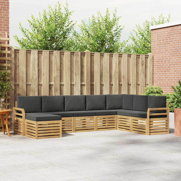 Udendørs sofagruppe 8 pcs Hvid og antracit 308 x 190 x 73 cm