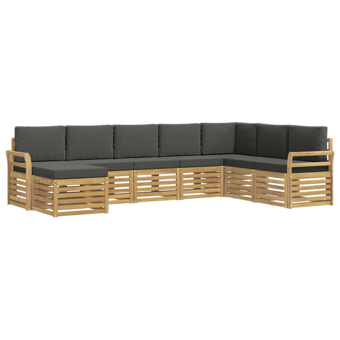 Udendørs sofagruppe 8 pcs Hvid og antracit 308 x 190 x 73 cm