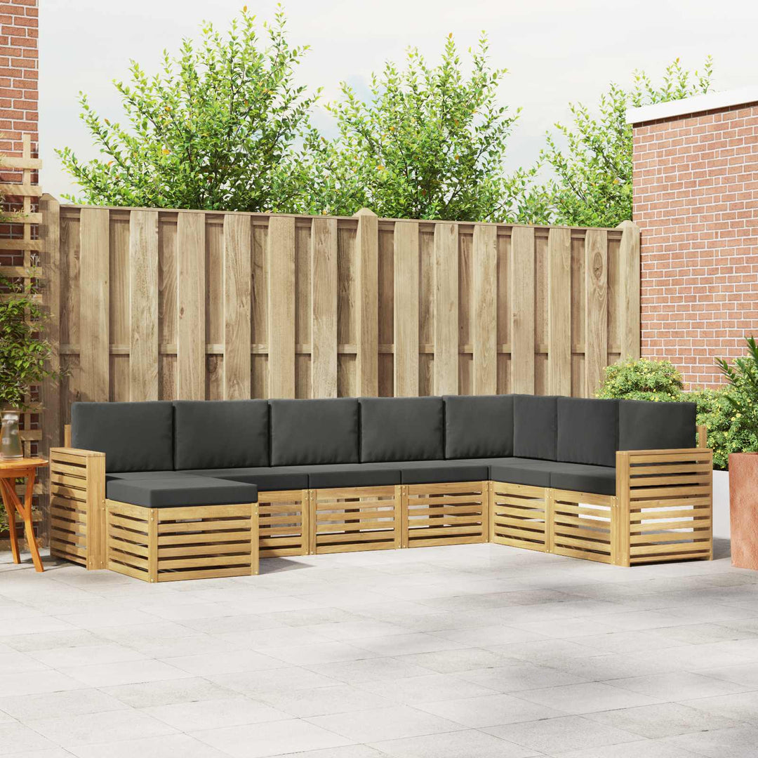 Udendørs sofagruppe 8 pcs Hvid og antracit 310 x 191,5 x 73 cm