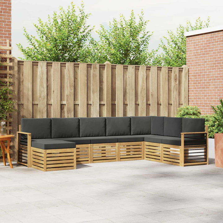 Udendørs sofagruppe 8 pcs Hvid og antracit 306 x 187,5 x 73 cm
