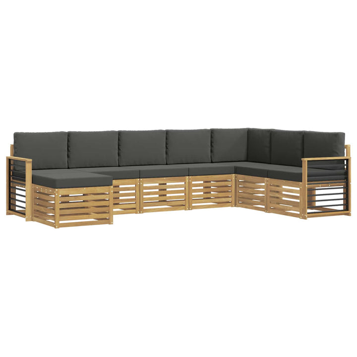Udendørs sofagruppe 8 pcs Hvid og antracit 306 x 187,5 x 73 cm