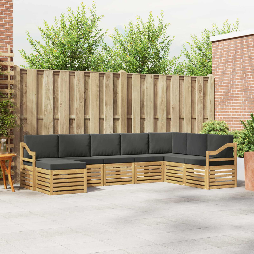 Udendørs sofagruppe 8 pcs Hvid og antracit 304 x 185,5 x 73 cm