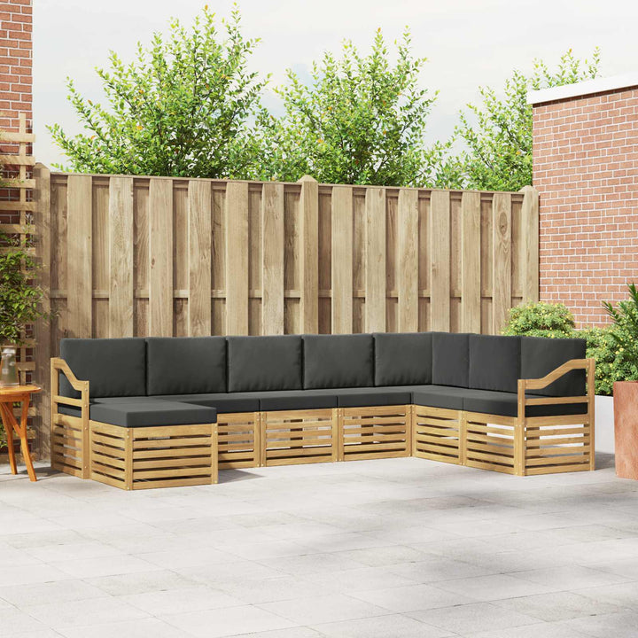 Udendørs sofagruppe 8 pcs Hvid og antracit 304 x 185,5 x 73 cm