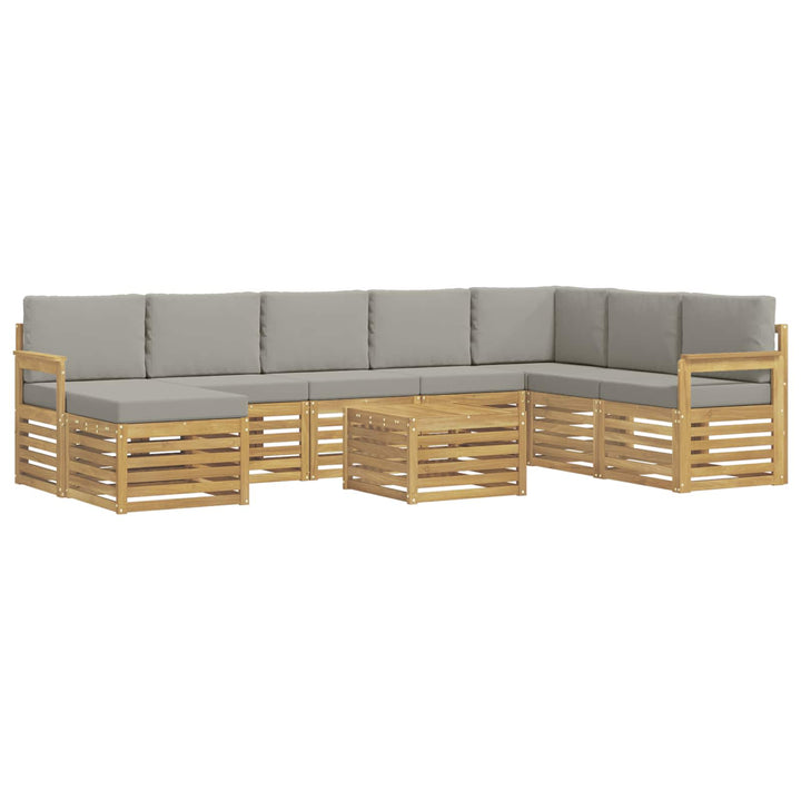 Udendørs sofagruppe 7 pcs Hvid Og Lys Grå 59 x 59 x 37 cm