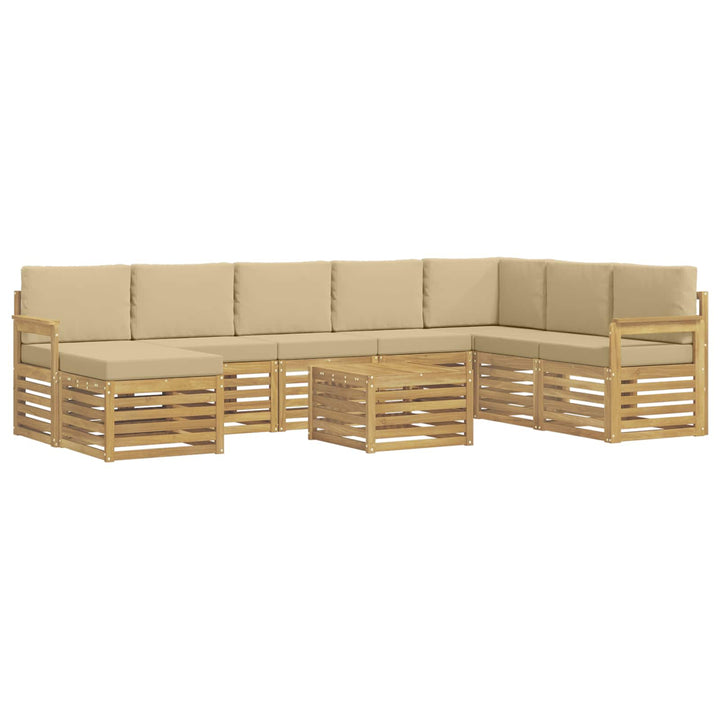 Udendørs sofagruppe 7 pcs Hvid og Beige 59 x 59 x 37 cm
