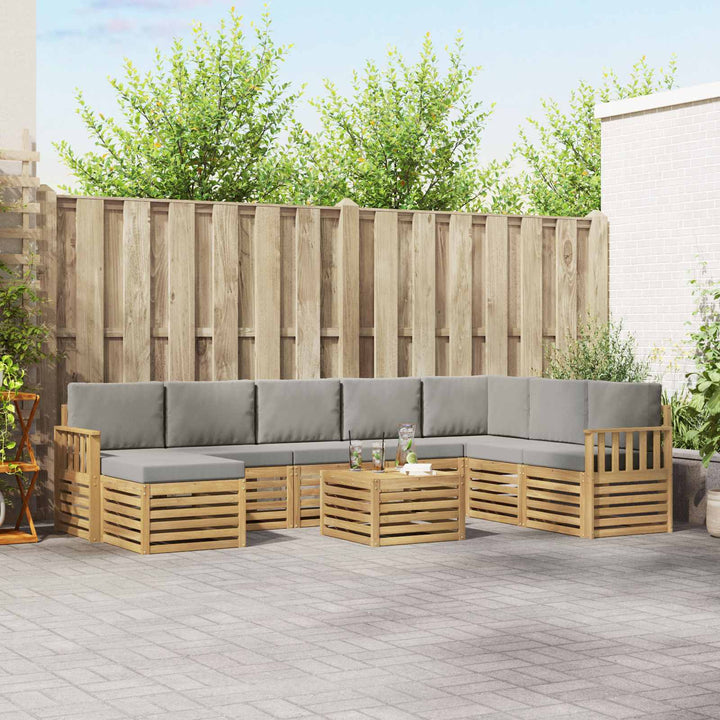 Udendørs sofagruppe 7 pcs Hvid Og Lys Grå 59 x 59 x 37 cm