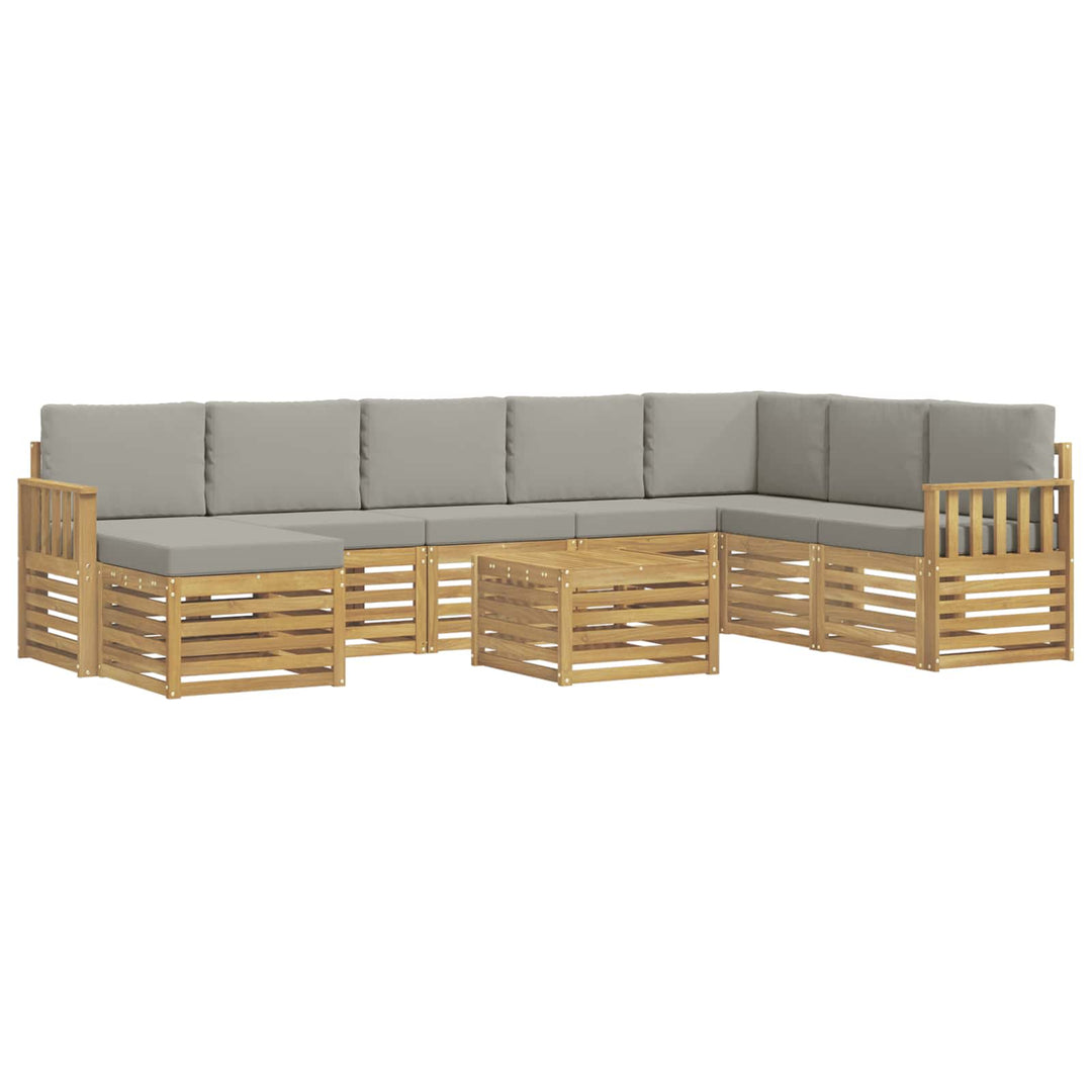 Udendørs sofagruppe 7 pcs Hvid Og Lys Grå 59 x 59 x 37 cm
