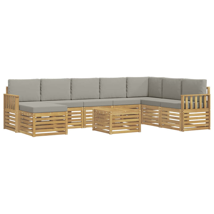 Udendørs sofagruppe 7 pcs Hvid Og Lys Grå 59 x 59 x 37 cm