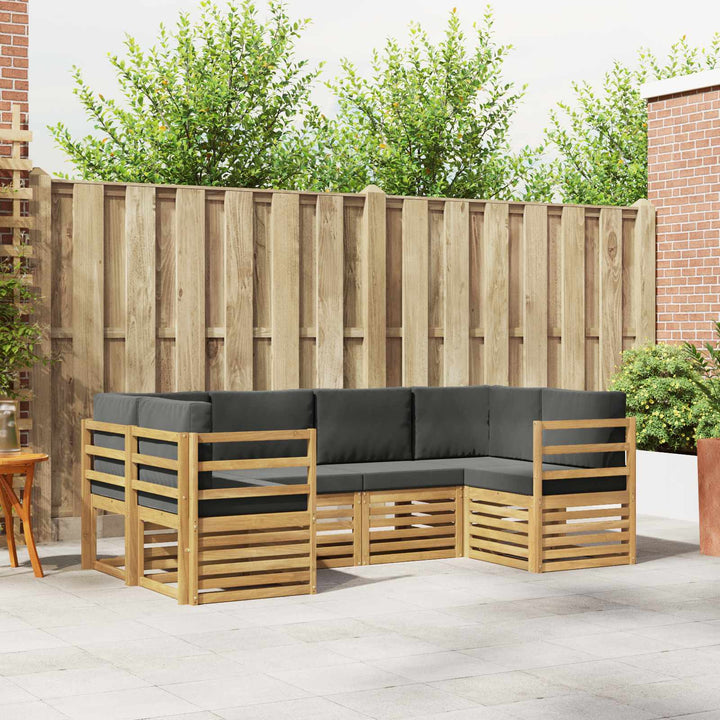 Sektionalsofa sæt 6 pcs Hvid og antracit 245 x 126,5 x 73 cm