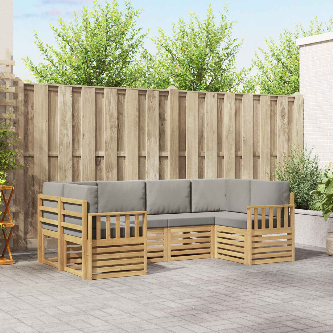 Udendørs sofagruppe 5 pcs Hvid Og Lys Grå 245 x 128,5 x 73 cm