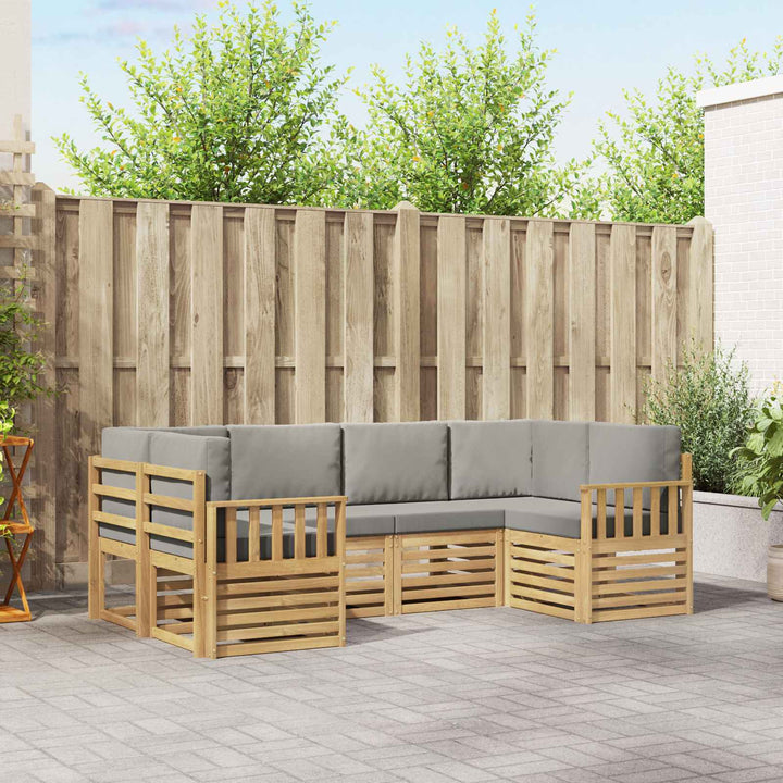 Udendørs sofagruppe 5 pcs Hvid Og Lys Grå 245 x 128,5 x 73 cm