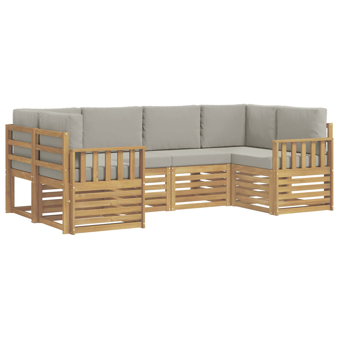 Udendørs sofagruppe 5 pcs Hvid Og Lys Grå 245 x 128,5 x 73 cm
