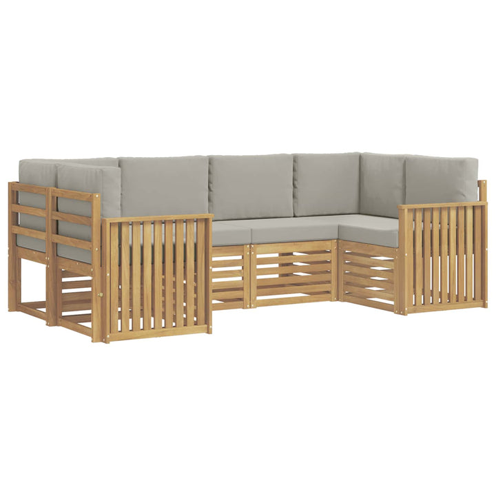 Udendørs sofagruppe 6 pcs Hvid og lysegrå 245 x 128,5 x 73 cm