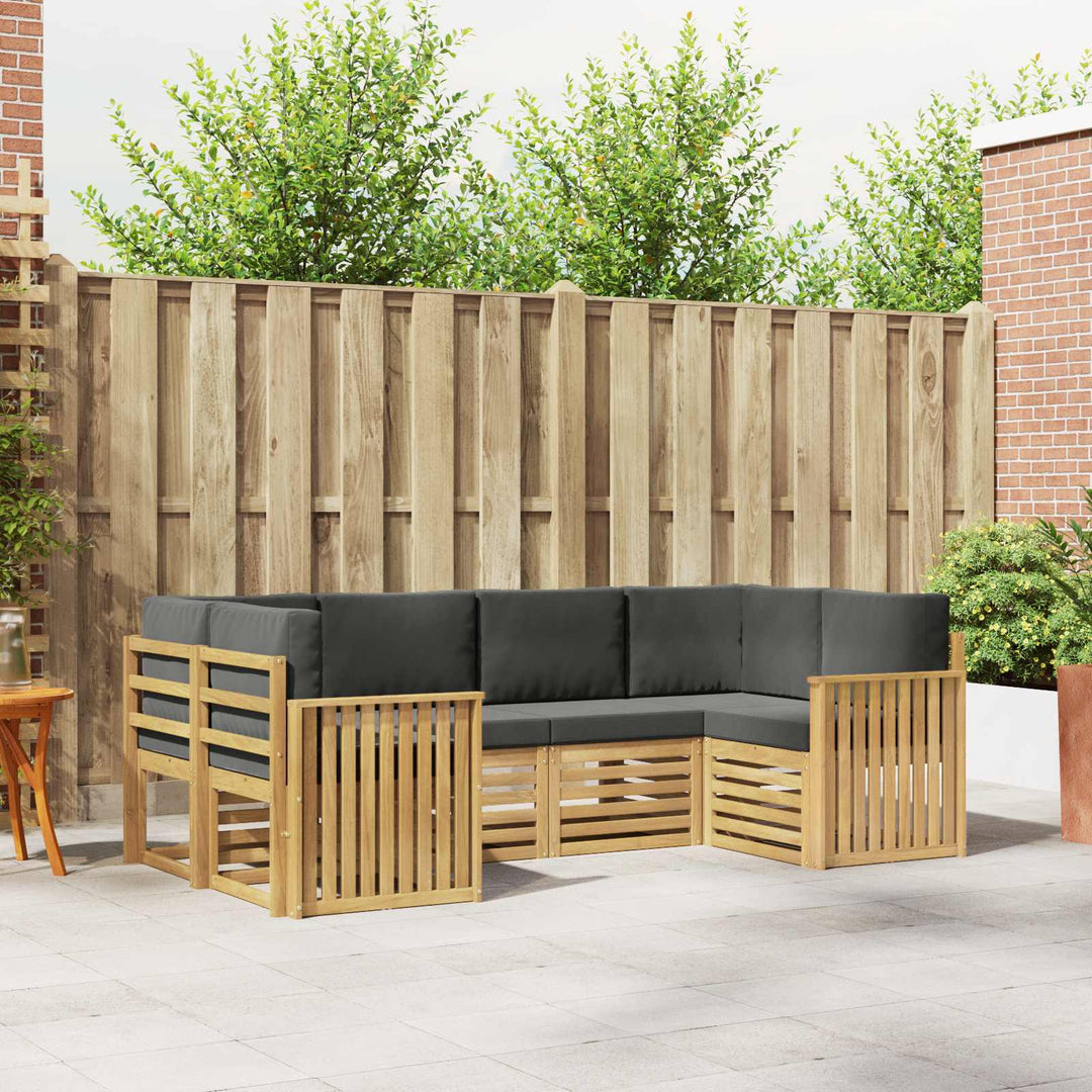 Udendørs sofagruppe 6 pcs Hvid og antracit 245 x 128,5 x 73 cm