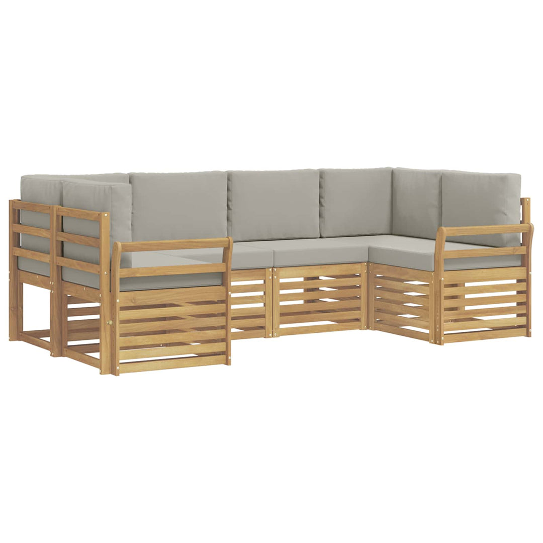 Udendørs sofagruppe 6 pcs Hvid og lysegrå 245 x 130,5 x 73 cm