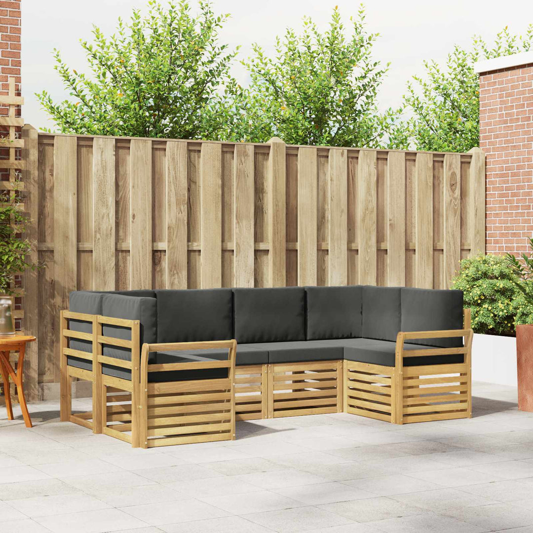 Udendørs sofagruppe 6 pcs Hvid og antracit 245 x 130,5 x 73 cm