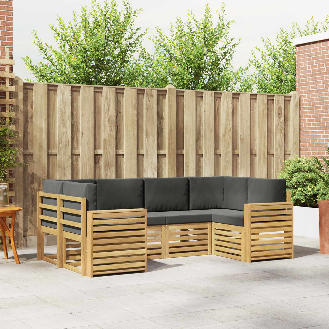 Udendørs sofagruppe 6 pcs Hvid og antracit 245 x 132,5 x 73 cm