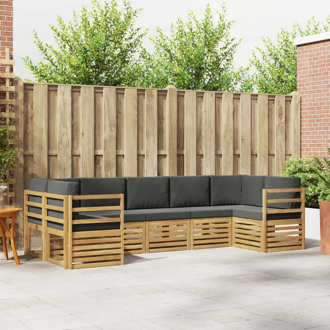 Sektionalsofa sæt 7 pcs Hvid og antracit 304 x 126,5 x 73 cm