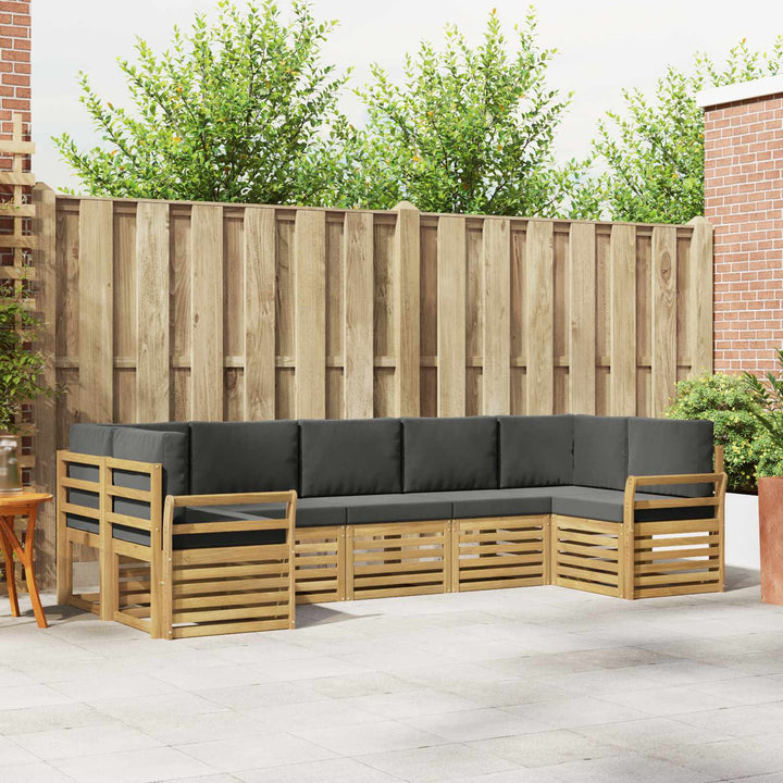 Udendørs sofagruppe 7 pcs Hvid og antracit 304 x 130,5 x 73 cm