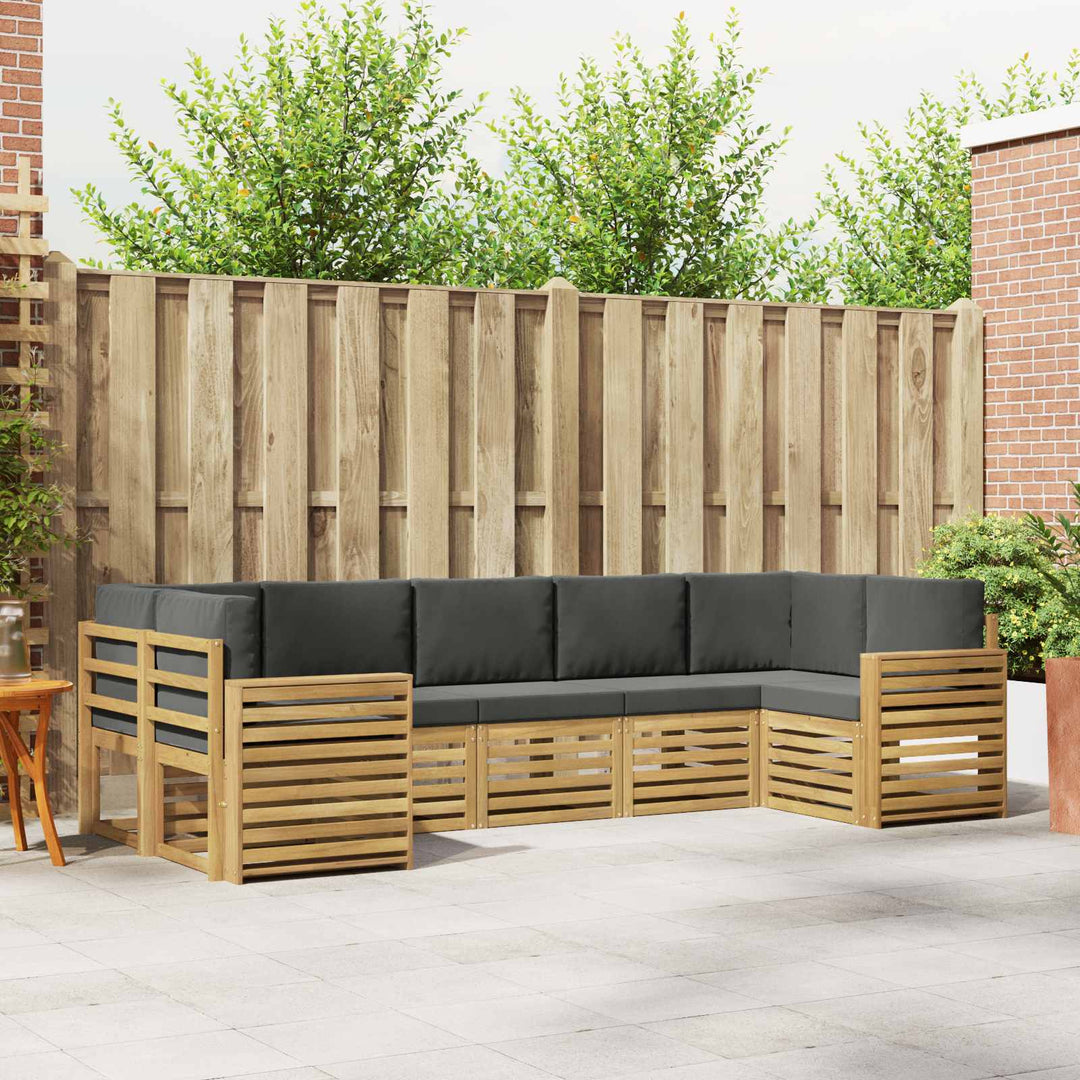 Udendørs sofagruppe 7 pcs Hvid og antracit 304 x 132,5 x 73 cm