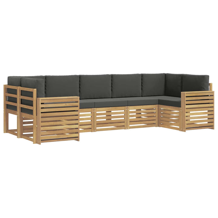 Udendørs sofagruppe 7 pcs Hvid og antracit 304 x 132,5 x 73 cm