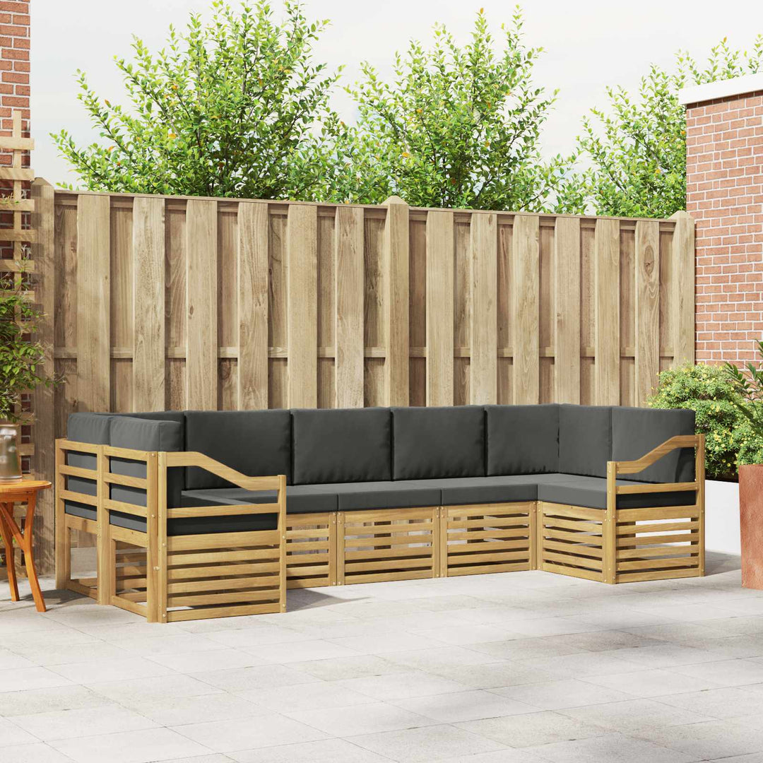 Sektionalsofa sæt 7 pcs Hvid og antracit 304 x 126,5 x 73 cm