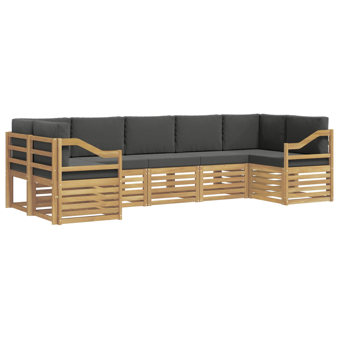 Sektionalsofa sæt 7 pcs Hvid og antracit 304 x 126,5 x 73 cm