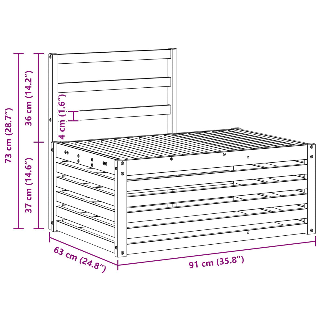 Udendørs sofagruppe 3 Stk Hvid 182,5 x 63 x 73 cm