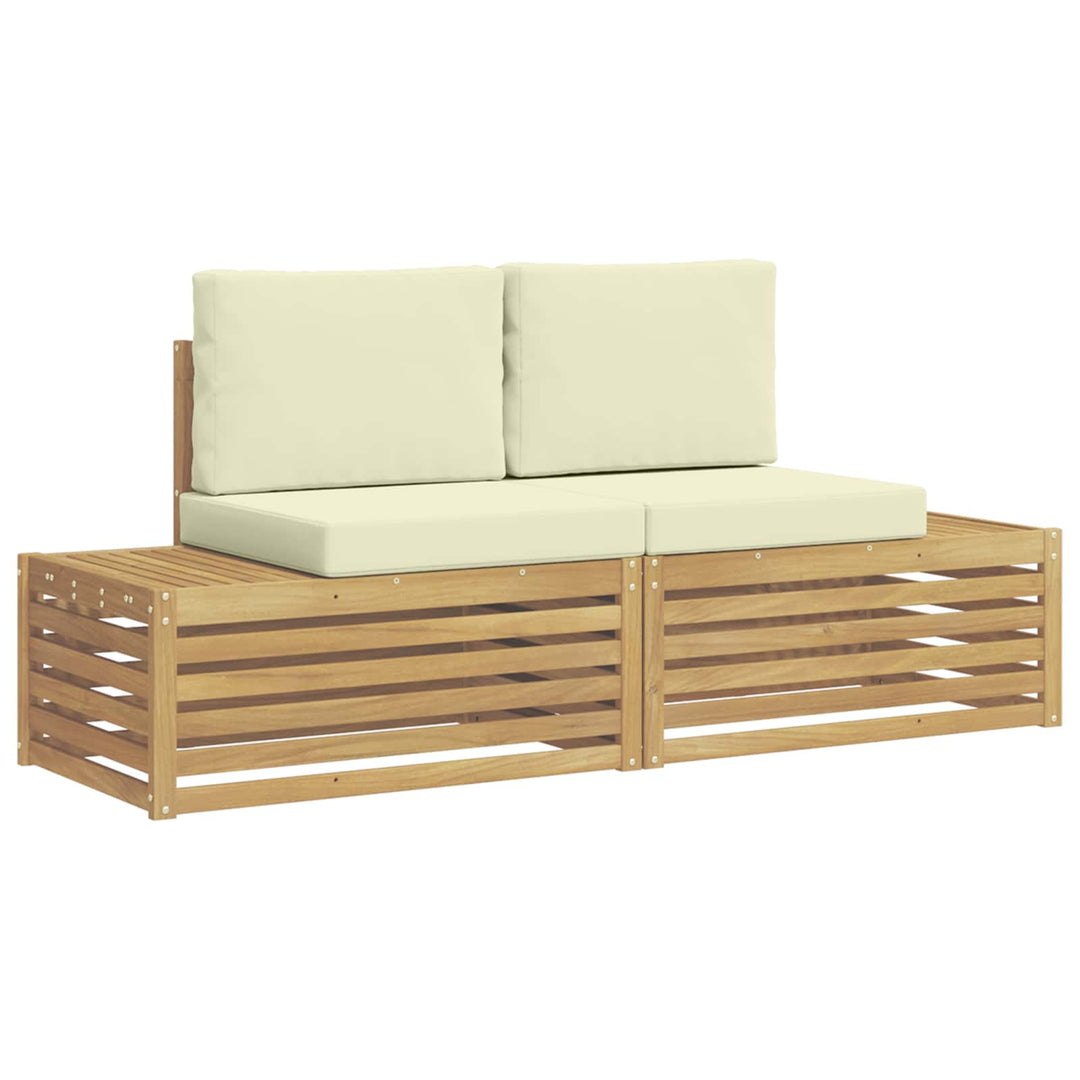 Udendørs sofagruppe med pude Hvid 182,5 x 63 x 73 cm Polyester