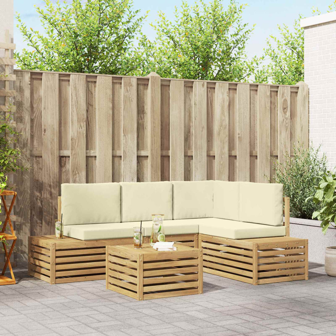 Udendørs sofagruppe med pude Hvid 59 x 59 x 37 cm Polyester