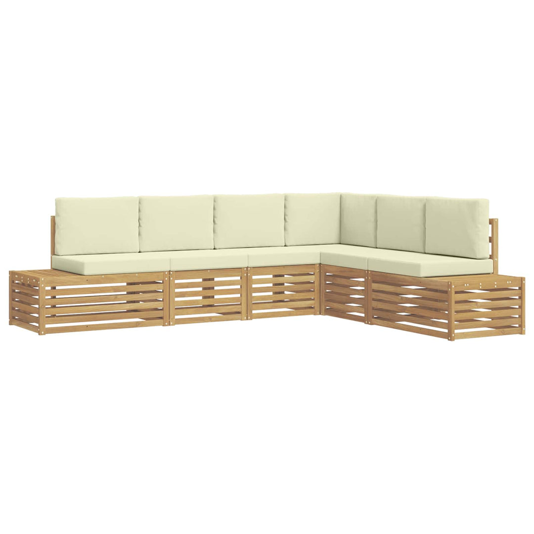 Udendørs sofagruppe med pude Hvid 273 x 213,5 x 73 cm Polyester