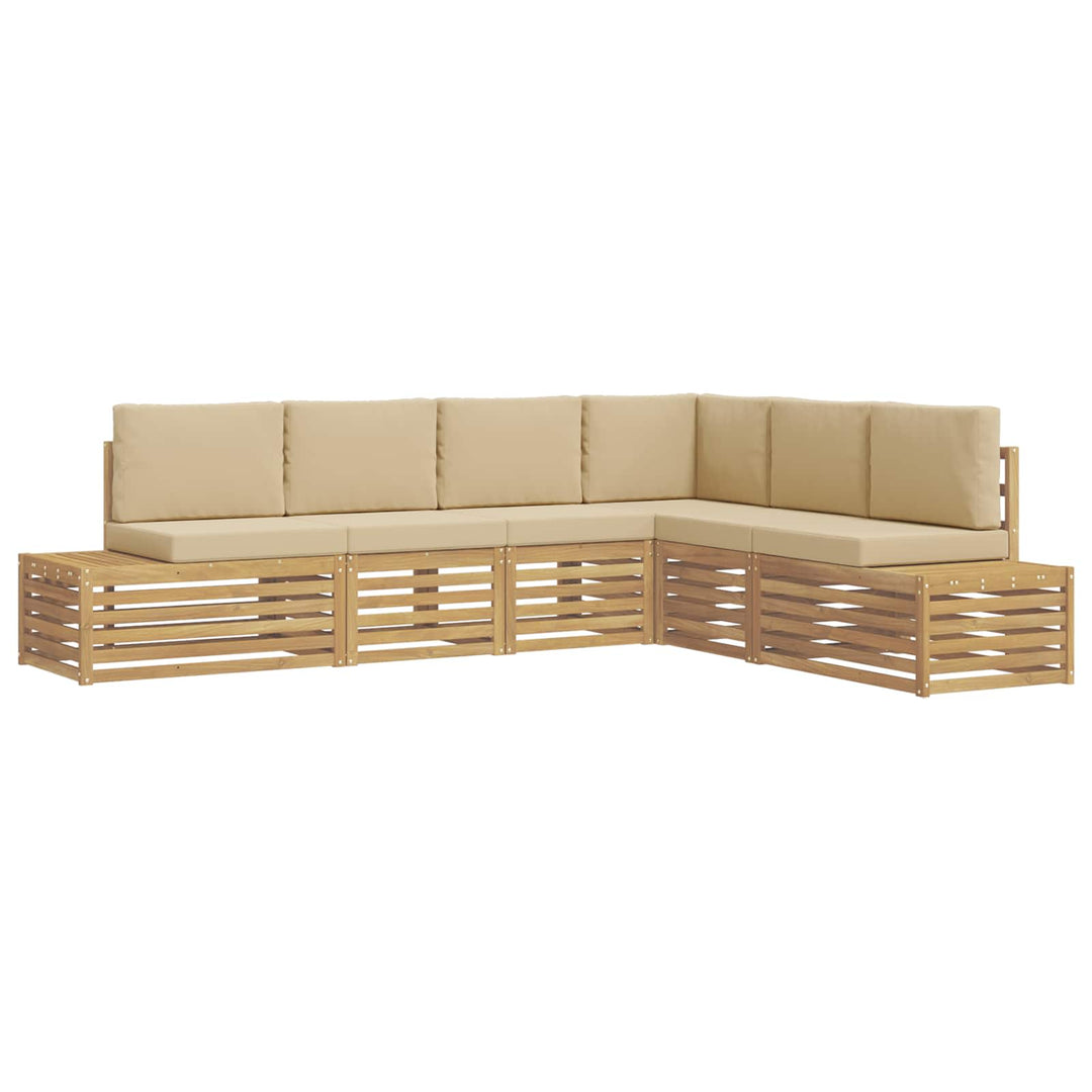 Udendørs sofagruppe med pude 6 Stk Hvid og Beige