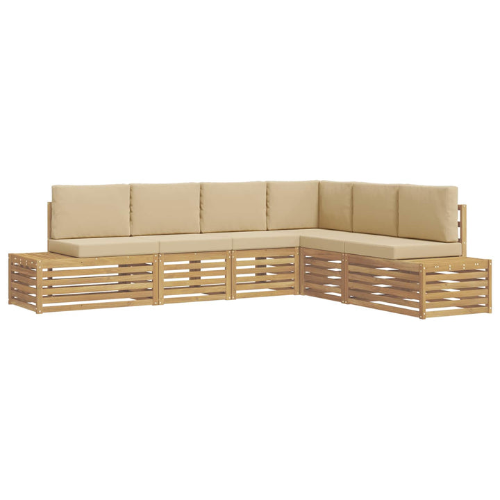 Udendørs sofagruppe med pude 6 Stk Hvid og Beige