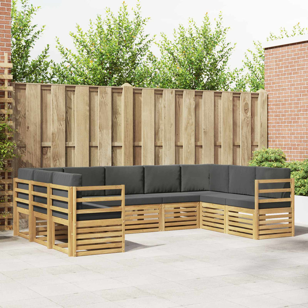 Sektionalsofa sæt 9 pcs Hvid og antracit 304 x 185,5 x 73 cm