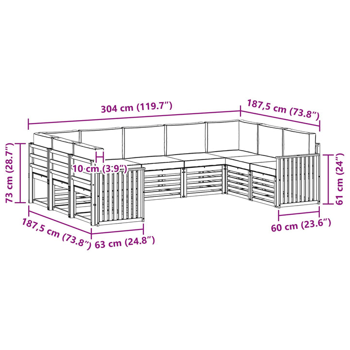 Sofasæt Massivt Akacietræ