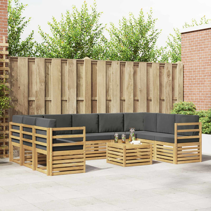 Udendørs sofagruppe 8 pcs Hvid og Antracitgrå 59 x 59 x 37 cm