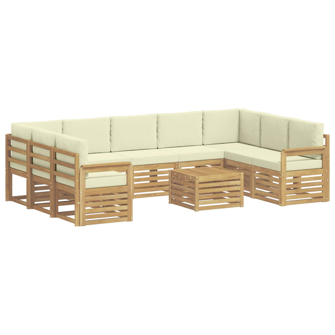 Udendørs sofagruppe 8 pcs Hvid og creme 59 x 59 x 37 cm