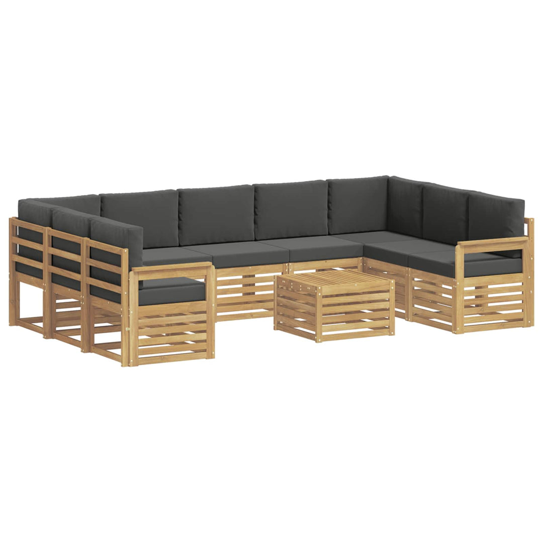 Udendørs sofagruppe 8 pcs Hvid og Antracitgrå 59 x 59 x 37 cm