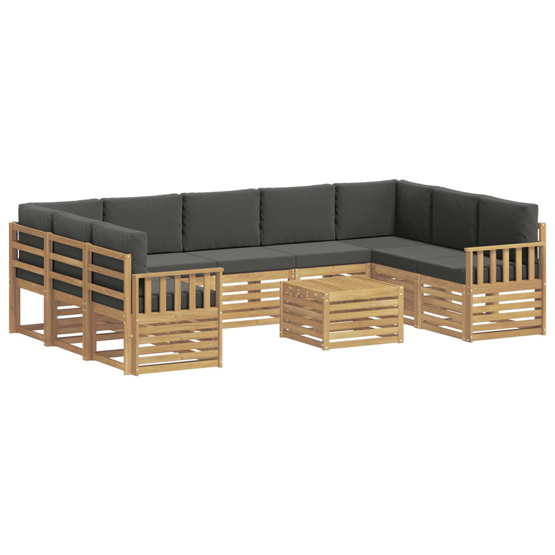 Udendørs sofagruppe 8 pcs Hvid og Antracitgrå 59 x 59 x 37 cm