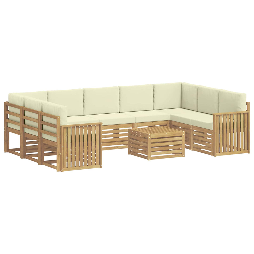 Udendørs sofagruppe 10 pcs Hvid og cremefarvet 59 x 59 x 37 cm