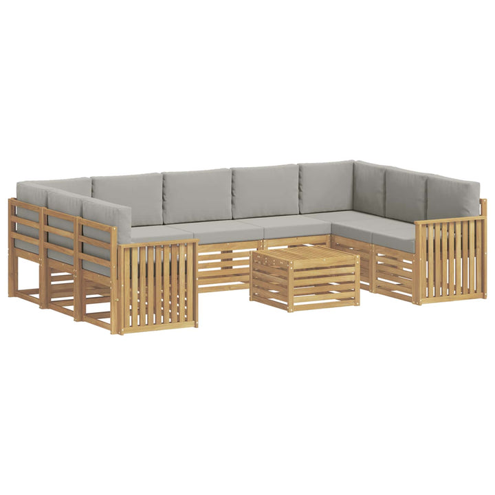 Udendørs sofagruppe 10 pcs Hvid og lysegrå 59 x 59 x 37 cm