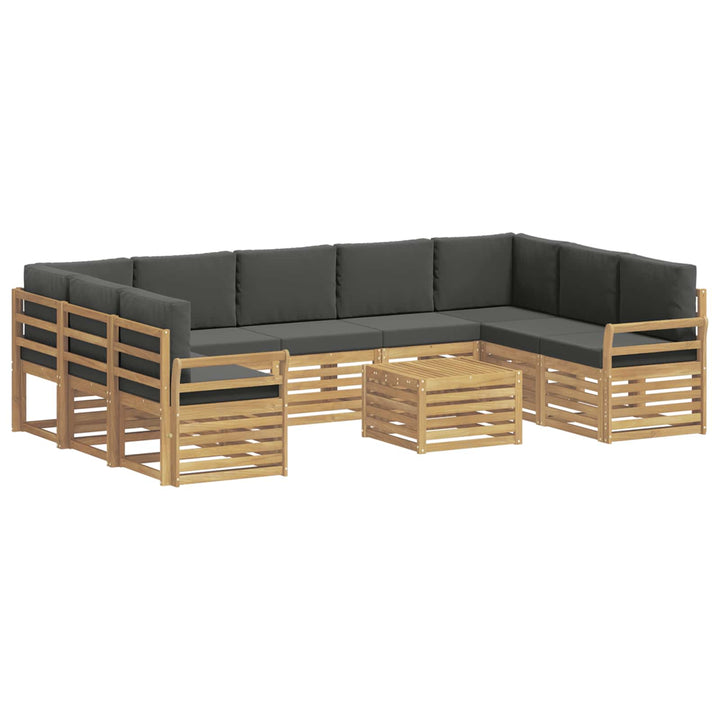 Udendørs sofagruppe 10 stk. Hvid og antracit Polyester