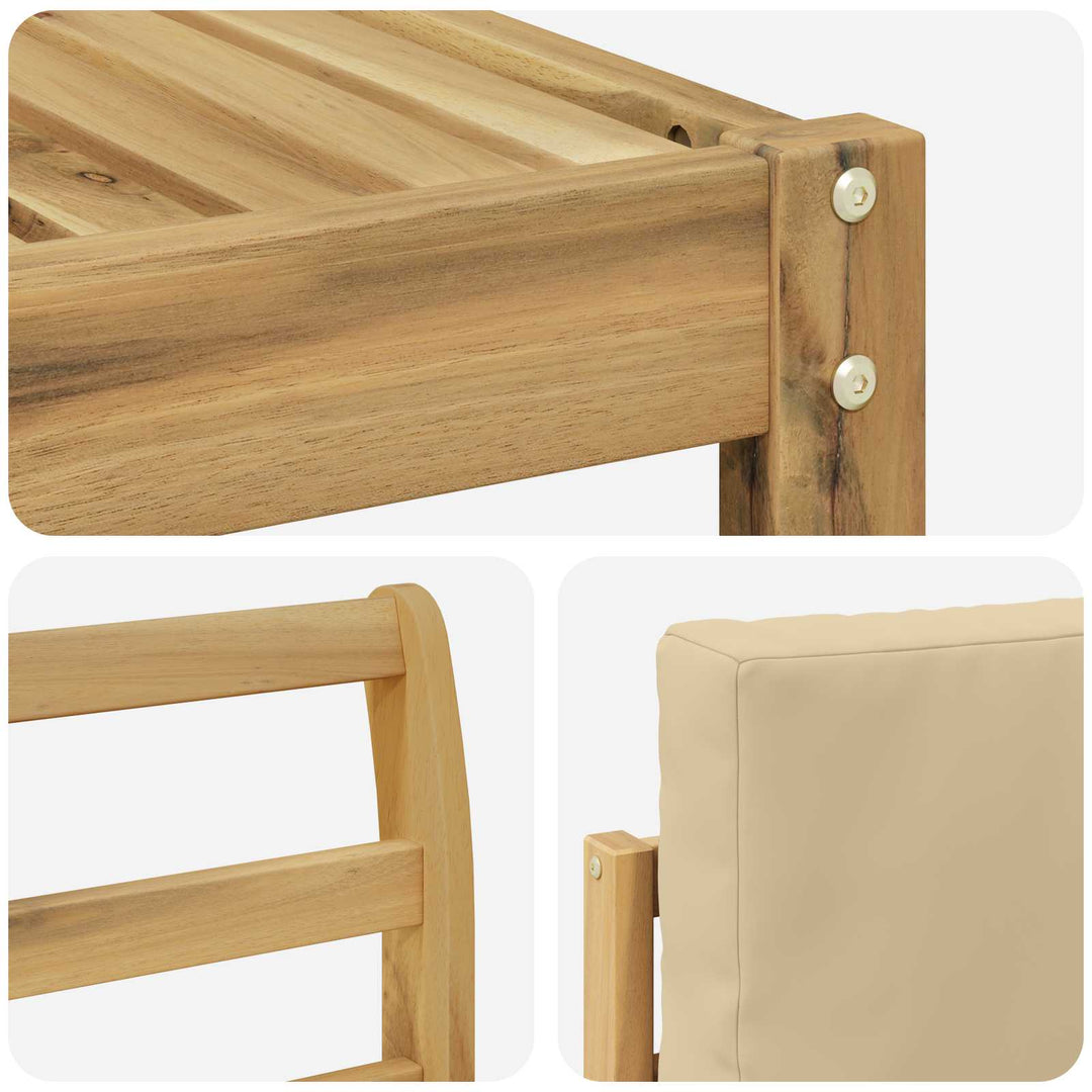 Udendørs sofagruppe 10 stk. Hvid og Beige Polyester