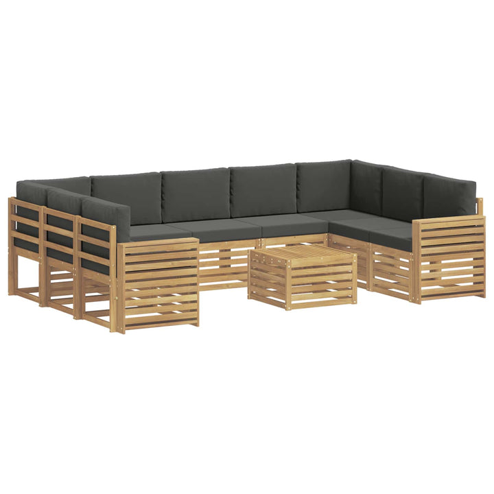 Udendørs sofagruppe 10 stk. Hvid og antracit Polyester
