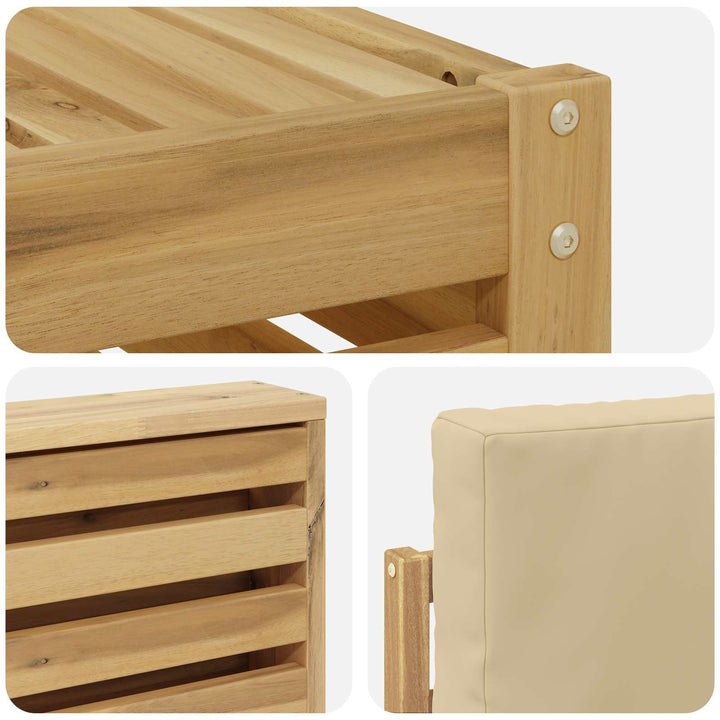 Udendørs sofagruppe 10 stk. Hvid og Beige Polyester