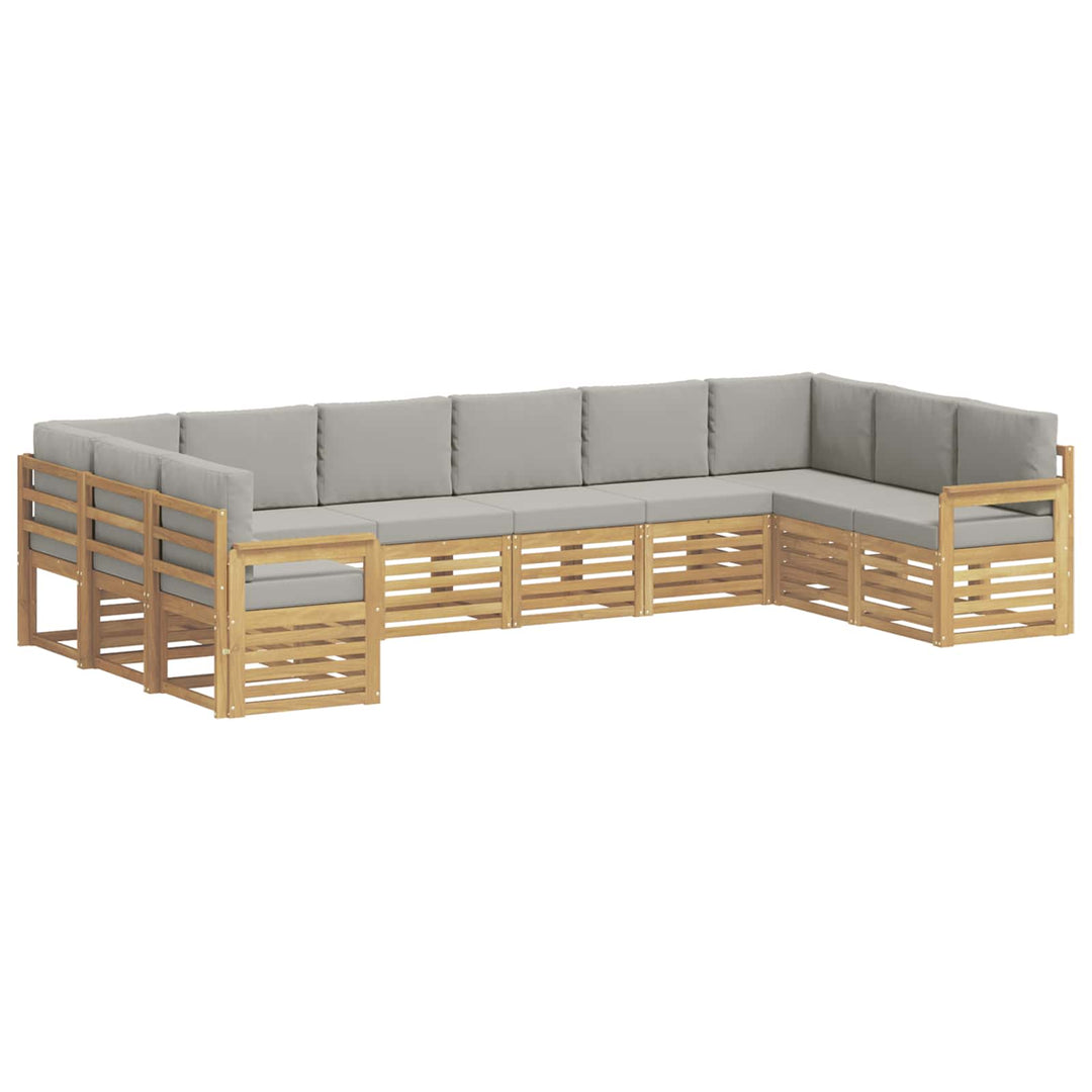 Udendørs sofagruppe 7 pcs Hvid og lys grå 363 x 187,5 x 73 cm