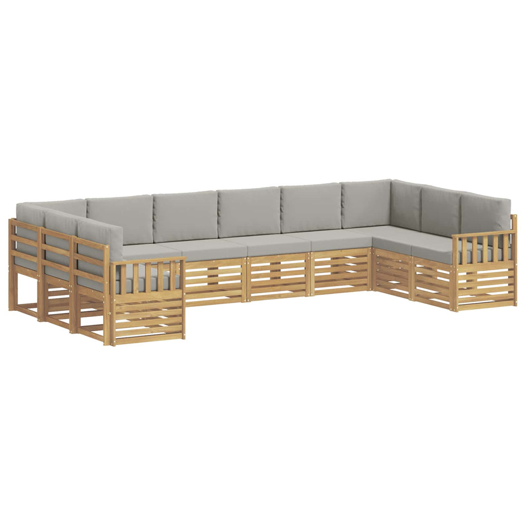 Udendørs sofagruppe 7 pcs Hvid Og Lys Grå 363 x 187,5 x 73 cm