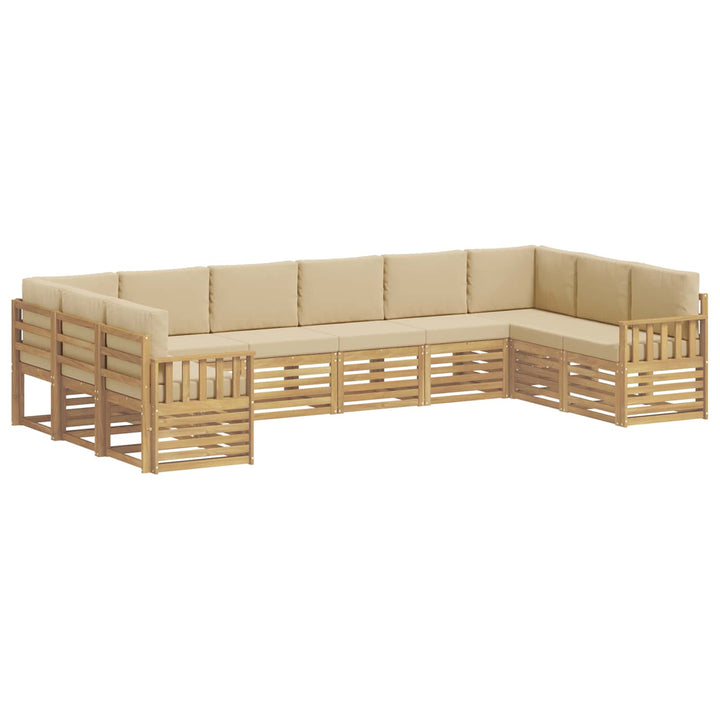 Udendørs sofagruppe 7 pcs Hvid og Beige 363 x 187,5 x 73 cm
