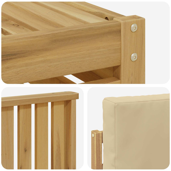 Udendørs sofagruppe 10 stk. Hvid og Beige Polyester