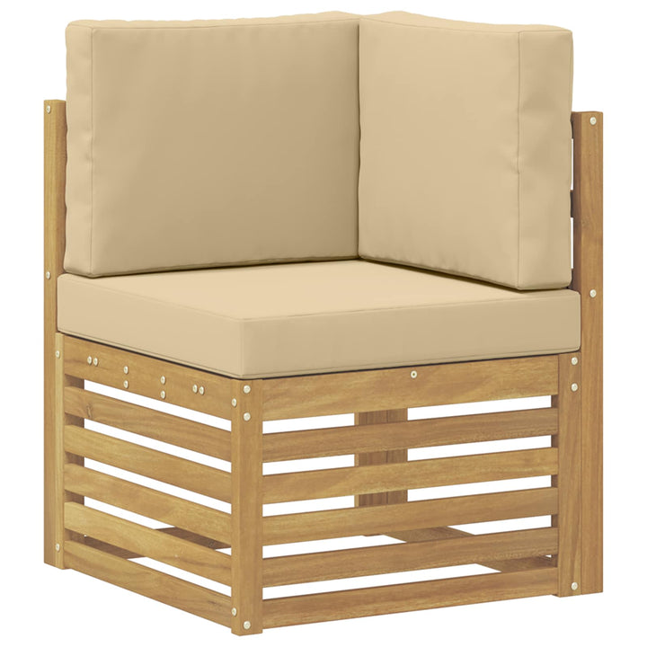 Udendørs sofagruppe 10 stk. Hvid og Beige Polyester
